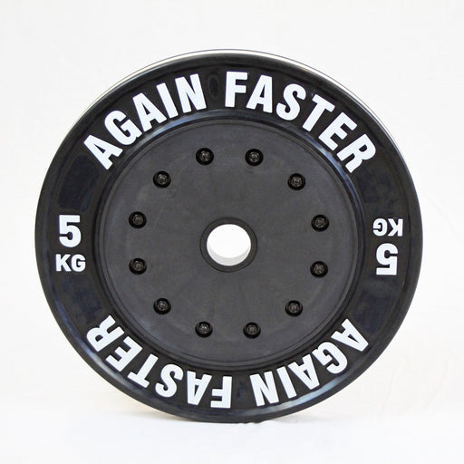 Again Faster Elite Competition Bumper Plate 5kg Pair - flat view