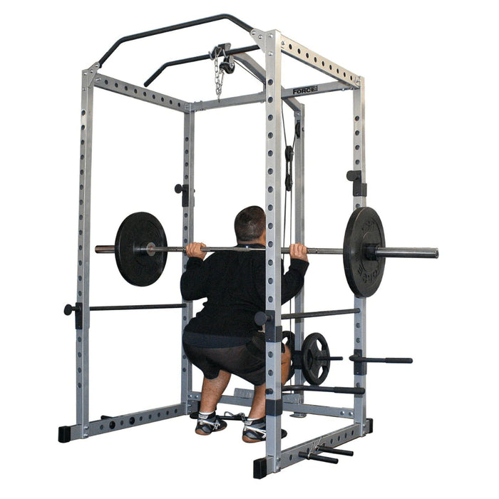 Working out on the Force USA Home Power Rack Combo 