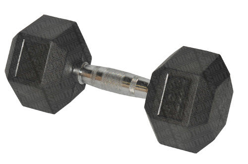HCE 12.5kg Hex Rubber Coated Dumbbells - Individual