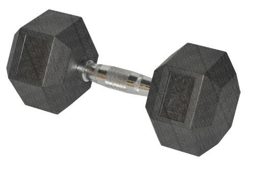 HCE 15kg Hex Rubber Coated Dumbbells - Individual