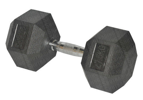 HCE 27.5kg Hex Rubber Coated Dumbbells - Individual