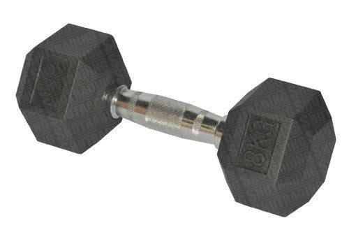 HCE 8kg Hex Rubber Coated Dumbbells - Individual