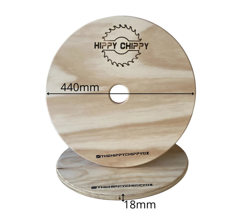 Wooden 1.5kg Olympic Training Plates (44cm Plates) - dimensions