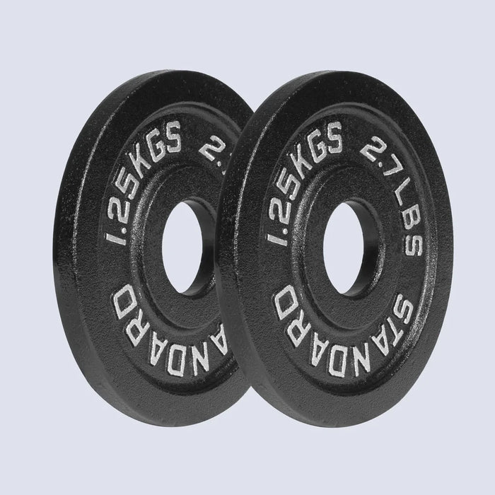 Loaded Lifting 1.25kg Black Cast Iron Weight Plate